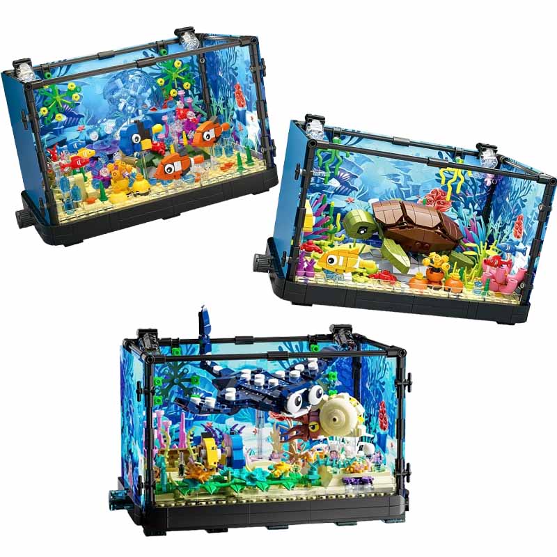 Aquarium Fish Game - Fish Tank Building Block Set with