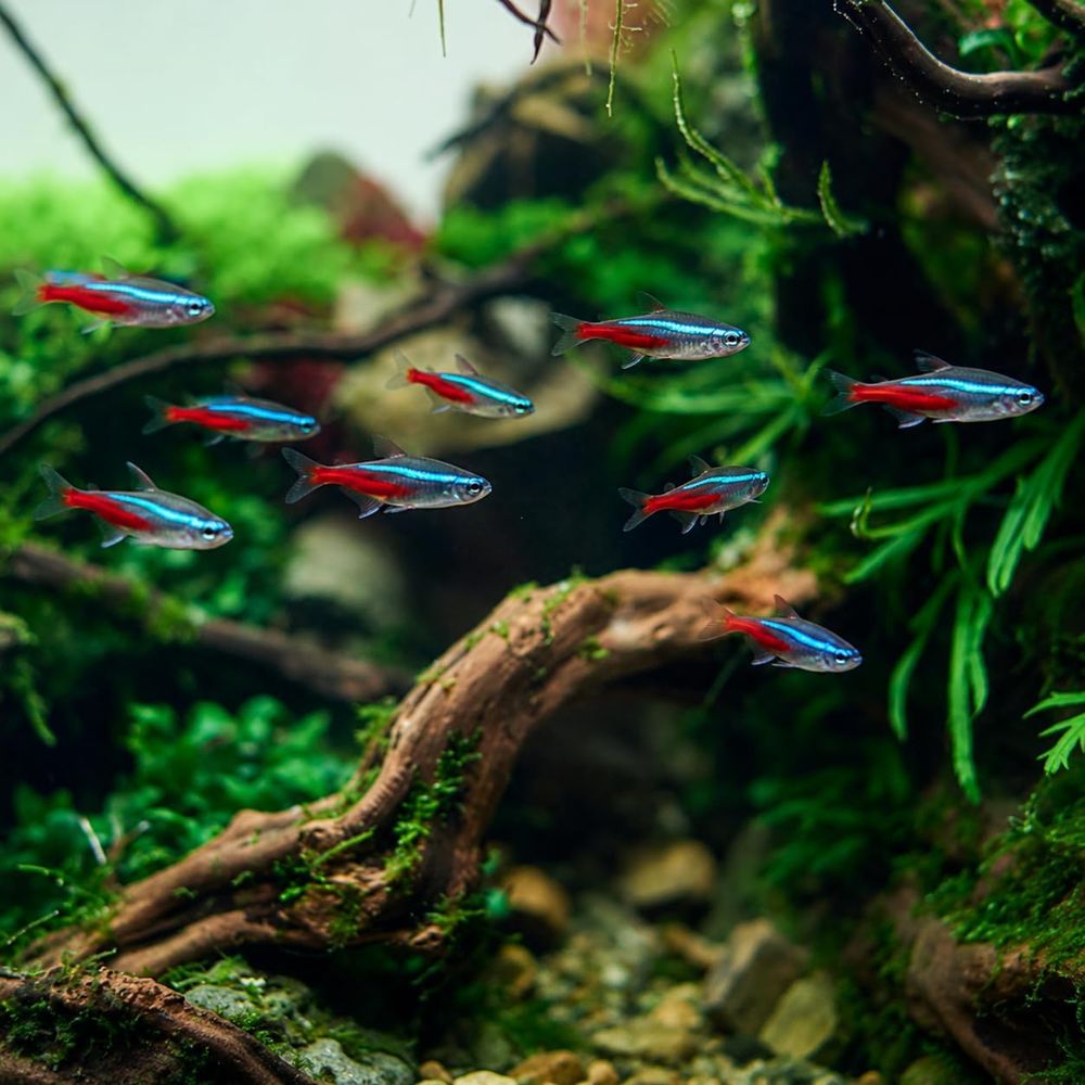 Tetra Fish In Aquarium - Freshwater Neon Tetra Fish (Size: 1.5-2
