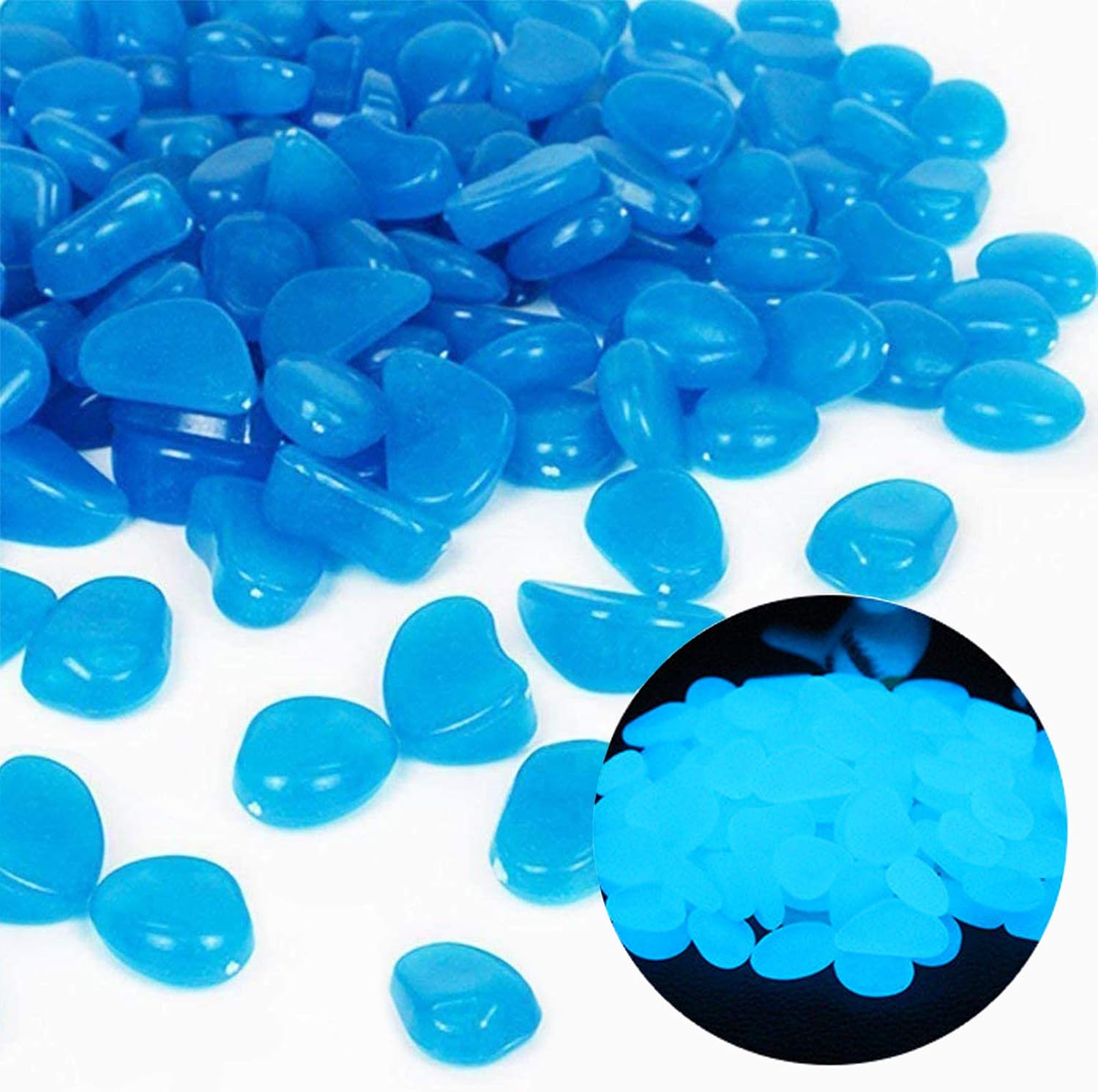 Aquarium Fish To Buy - Fish Tank Rocks Glow Blue Pebbles