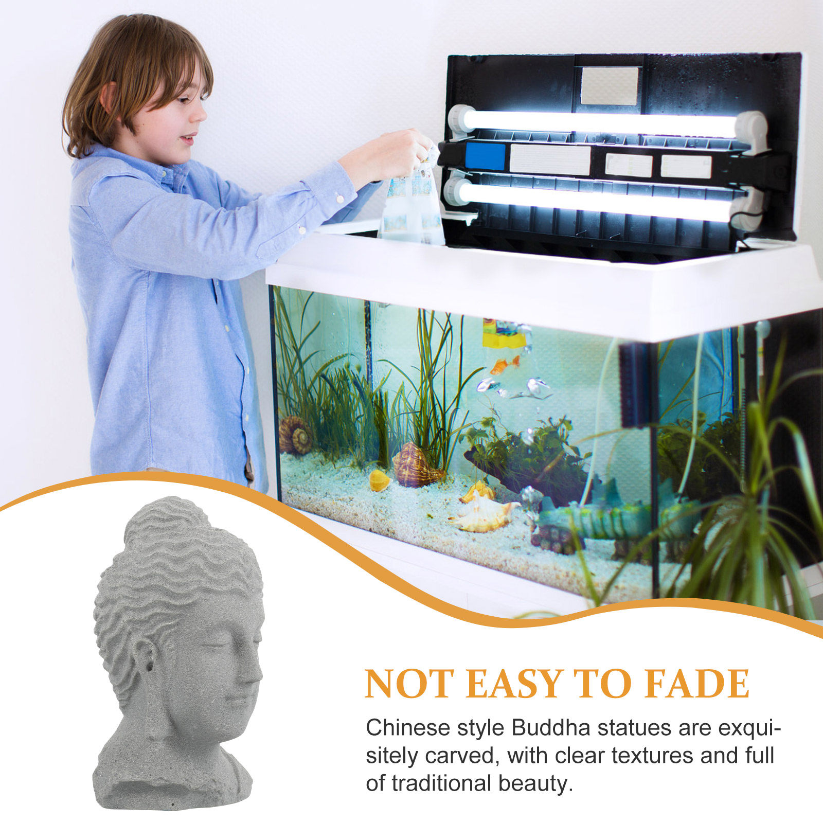 Meditating Buddha Head Statue  - Aquarium Fish Tank recension och pris